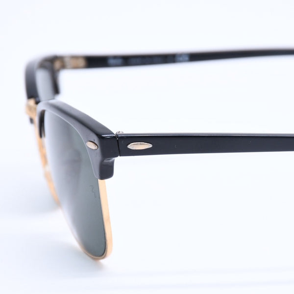 RAYBAN レイバン サングラス クラブマスター RB3016 イタリア製 アセテート メタル ブラック ゴールド金具 良品 中古 4a008621