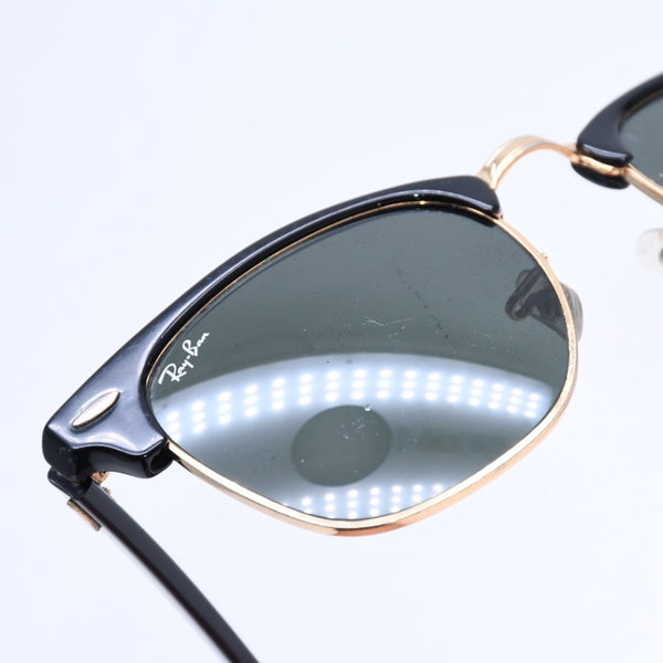 RAYBAN レイバン サングラス クラブマスター RB3016 イタリア製 アセテート メタル ブラック ゴールド金具 良品 中古 4a008621