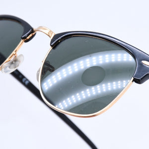 RAYBAN レイバン サングラス クラブマスター RB3016 イタリア製 アセテート メタル ブラック ゴールド金具 良品 中古 4a008621
