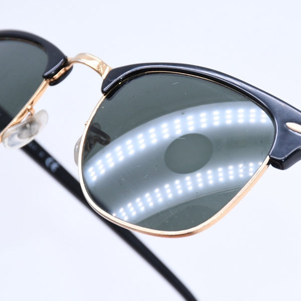 RAYBAN レイバン サングラス クラブマスター RB3016 イタリア製 アセテート メタル ブラック ゴールド金具 良品 中古 4a008621