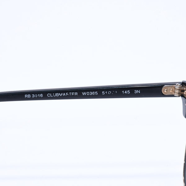 RAYBAN レイバン サングラス クラブマスター RB3016 イタリア製 アセテート メタル ブラック ゴールド金具 良品 中古 4a008621
