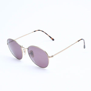 極美品 RAYBAN レイバン デイビッド ラウンド サングラス RB3582 イタリア製 メタル パープル ゴールド金具 サイズ53◻︎20 中古 4a008513