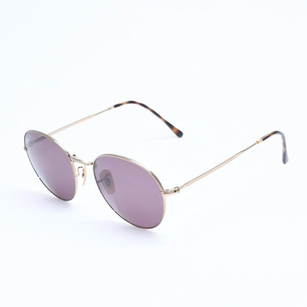 極美品 RAYBAN レイバン デイビッド ラウンド サングラス RB3582 イタリア製 メタル パープル ゴールド金具 サイズ53◻︎20 中古 4a008513