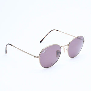 極美品 RAYBAN レイバン デイビッド ラウンド サングラス RB3582 イタリア製 メタル パープル ゴールド金具 サイズ53◻︎20 中古 4a008513
