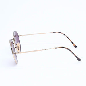 極美品 RAYBAN レイバン デイビッド ラウンド サングラス RB3582 イタリア製 メタル パープル ゴールド金具 サイズ53◻︎20 中古 4a008513