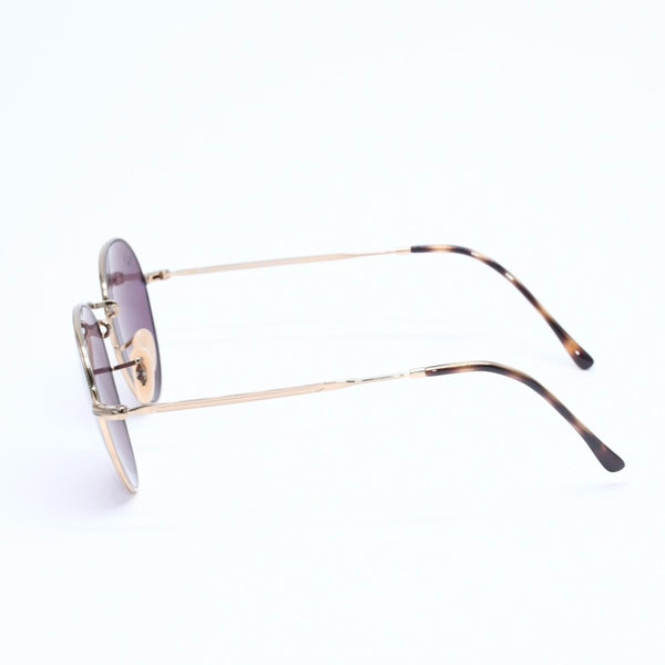 極美品 RAYBAN レイバン デイビッド ラウンド サングラス RB3582 イタリア製 メタル パープル ゴールド金具 サイズ53◻︎20 中古 4a008513