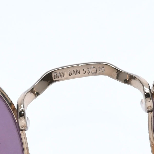 極美品 RAYBAN レイバン デイビッド ラウンド サングラス RB3582 イタリア製 メタル パープル ゴールド金具 サイズ53◻︎20 中古 4a008513