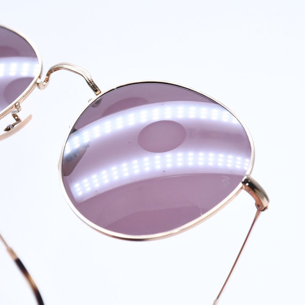 極美品 RAYBAN レイバン デイビッド ラウンド サングラス RB3582 イタリア製 メタル パープル ゴールド金具 サイズ53◻︎20 中古 4a008513