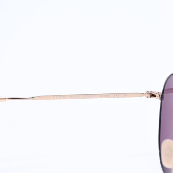 極美品 RAYBAN レイバン デイビッド ラウンド サングラス RB3582 イタリア製 メタル パープル ゴールド金具 サイズ53◻︎20 中古 4a008513