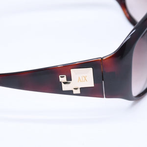 ARMANI EXCHANGE アルマーニエクスチェンジ サングラス AX086S アセテート メタル ブラウン ゴールド金具 サイズ62◻︎115 美品 中古 4a008442