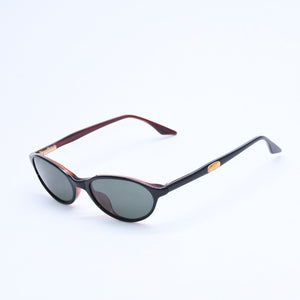 RAYBAN レイバン Bausch＆Lomb オーバル型 ヴィンテージ サングラス W2833 アセテート メタル ブラック ブラウン ゴールド金具 美品 中古 4a008630