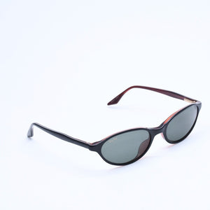 RAYBAN レイバン Bausch＆Lomb オーバル型 ヴィンテージ サングラス W2833 アセテート メタル ブラック ブラウン ゴールド金具 美品 中古 4a008630