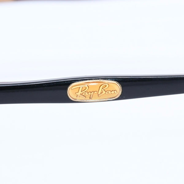 RAYBAN レイバン Bausch＆Lomb オーバル型 ヴィンテージ サングラス W2833 アセテート メタル ブラック ブラウン ゴールド金具 美品 中古 4a008630