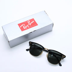 RAYBAN レイバン CLUBMASTER CLASSIC クラブマスター クラシック サングラス ブラック ゴールド サイズ49□21 美品 中古 4a008450