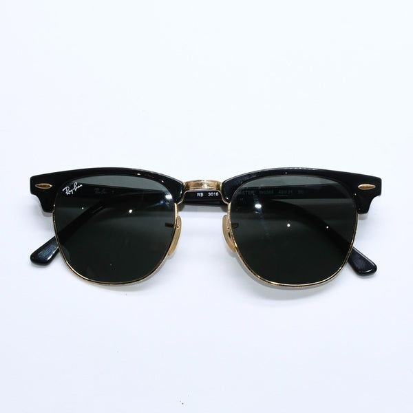 RAYBAN レイバン CLUBMASTER CLASSIC クラブマスター クラシック サングラス ブラック ゴールド サイズ49□21 美品 中古 4a008450