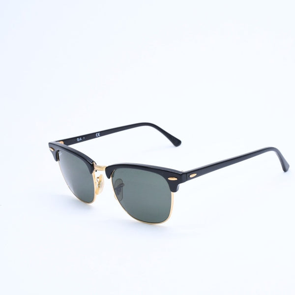 RAYBAN レイバン CLUBMASTER CLASSIC クラブマスター クラシック サングラス ブラック ゴールド サイズ49□21 美品 中古 4a008450