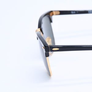 RAYBAN レイバン CLUBMASTER CLASSIC クラブマスター クラシック サングラス ブラック ゴールド サイズ49□21 美品 中古 4a008450