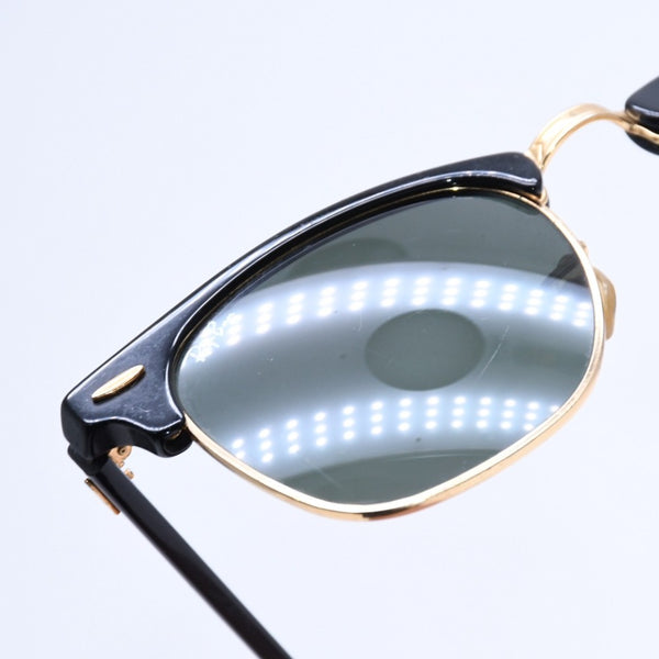 RAYBAN レイバン CLUBMASTER CLASSIC クラブマスター クラシック サングラス ブラック ゴールド サイズ49□21 美品 中古 4a008450