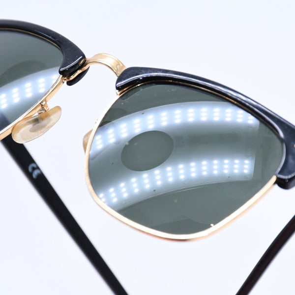 RAYBAN レイバン CLUBMASTER CLASSIC クラブマスター クラシック サングラス ブラック ゴールド サイズ49□21 美品 中古 4a008450