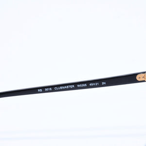 RAYBAN レイバン CLUBMASTER CLASSIC クラブマスター クラシック サングラス ブラック ゴールド サイズ49□21 美品 中古 4a008450