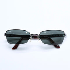 極美品 RAYBAN レイバン ハーフリム サングラス RB3226 メタル ブラウン ブラックメタル金具 サイズ55□19 中古 4a008624