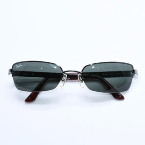 極美品 RAYBAN レイバン ハーフリム サングラス RB3226 メタル ブラウン ブラックメタル金具 サイズ55□19 中古 4a008624