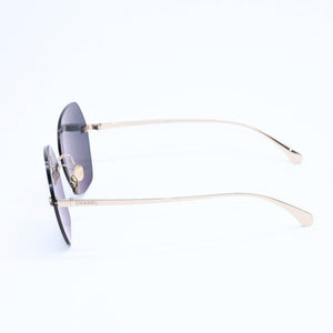 新品同様 CHANEL シャネル リムレス サングラス アイウェア 4271-T c.395S4 サイズ61□17 140 ココマーク ブラック ゴールド 中古 4a009145