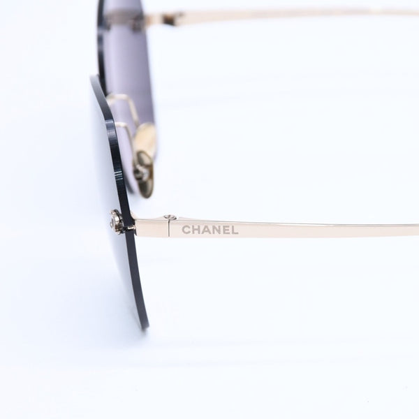 新品同様 CHANEL シャネル リムレス サングラス アイウェア 4271-T c.395S4 サイズ61□17 140 ココマーク ブラック ゴールド 中古 4a009145