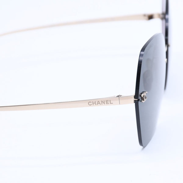新品同様 CHANEL シャネル リムレス サングラス アイウェア 4271-T c.395S4 サイズ61□17 140 ココマーク ブラック ゴールド 中古 4a009145