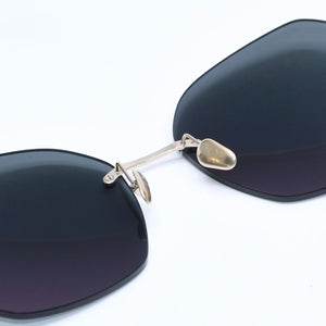 新品同様 CHANEL シャネル リムレス サングラス アイウェア 4271-T c.395S4 サイズ61□17 140 ココマーク ブラック ゴールド 中古 4a009145