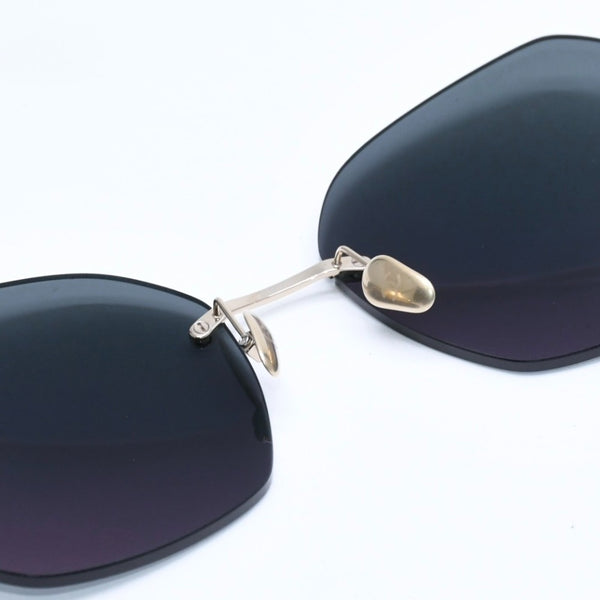 新品同様 CHANEL シャネル リムレス サングラス アイウェア 4271-T c.395S4 サイズ61□17 140 ココマーク ブラック ゴールド 中古 4a009145