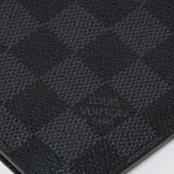新品同様 LOUIS VUITTON ルイヴィトン クーヴェルテュール パスポール NM パスポートカバー N64411 ダミエグラフィット ブラック 中古 4a009233