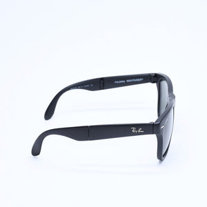 極美品 RAYBAN レイバン 折り畳み サングラス メガネ アセテート RB4105 シルバー金具 ブラック サイズ54□20 中古 4a008447