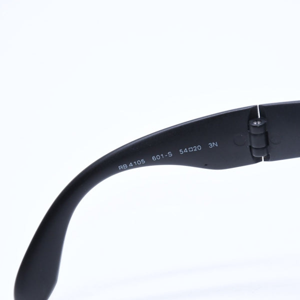 極美品 RAYBAN レイバン 折り畳み サングラス メガネ アセテート RB4105 シルバー金具 ブラック サイズ54□20 中古 4a008447