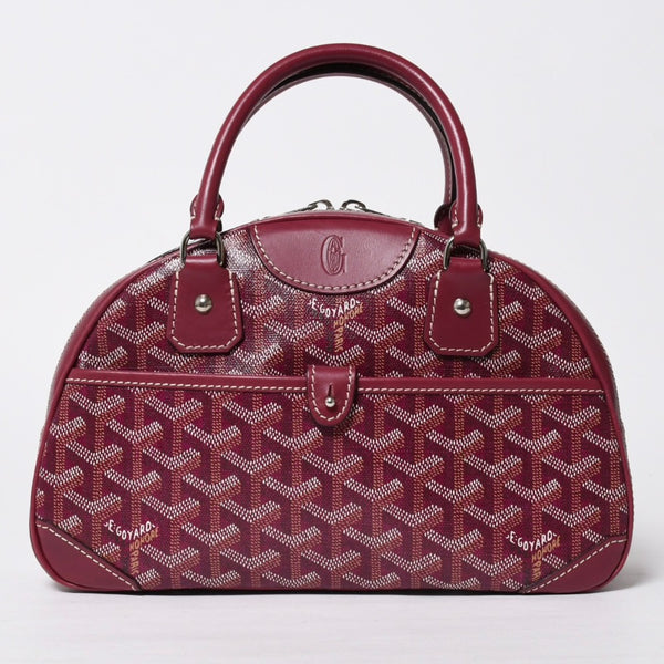 極美品 GOYARD ゴヤール サンジャンヌPM ハンドバッグ ボルドー ゴヤールディンキャンバス 廃盤 シルバー金具 中古 4a009216