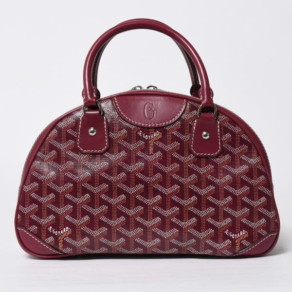 極美品 GOYARD ゴヤール サンジャンヌPM ハンドバッグ ボルドー ゴヤールディンキャンバス 廃盤 シルバー金具 中古 4a009216