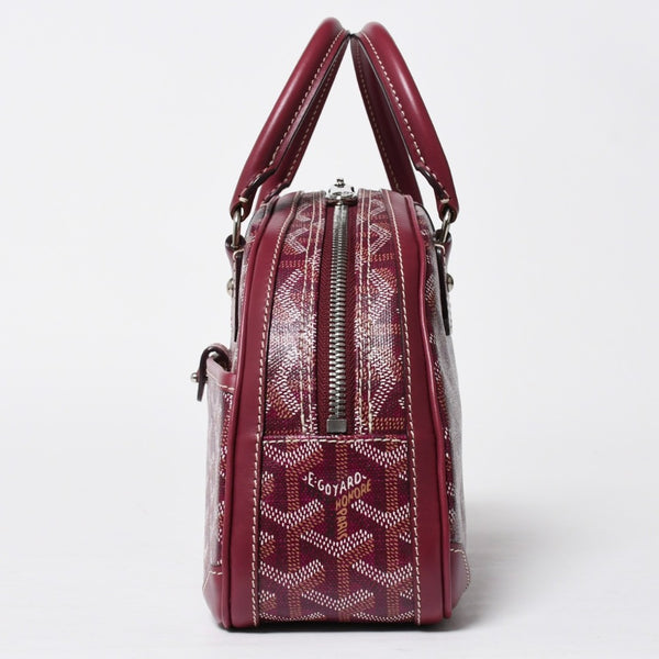 極美品 GOYARD ゴヤール サンジャンヌPM ハンドバッグ ボルドー ゴヤールディンキャンバス 廃盤 シルバー金具 中古 4a009216
