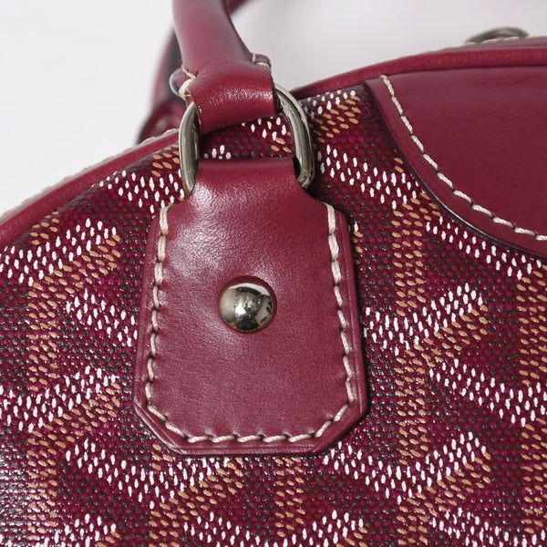 極美品 GOYARD ゴヤール サンジャンヌPM ハンドバッグ ボルドー ゴヤールディンキャンバス 廃盤 シルバー金具 中古 4a009216