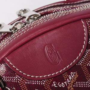 極美品 GOYARD ゴヤール サンジャンヌPM ハンドバッグ ボルドー ゴヤールディンキャンバス 廃盤 シルバー金具 中古 4a009216