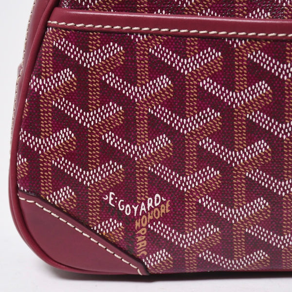 極美品 GOYARD ゴヤール サンジャンヌPM ハンドバッグ ボルドー ゴヤールディンキャンバス 廃盤 シルバー金具 中古 4a009216