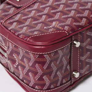 極美品 GOYARD ゴヤール サンジャンヌPM ハンドバッグ ボルドー ゴヤールディンキャンバス 廃盤 シルバー金具 中古 4a009216