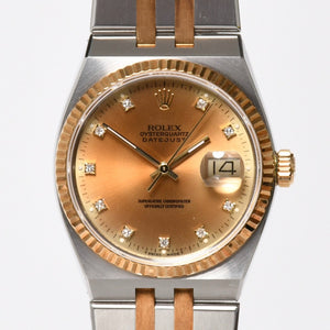 ROLEX datejust oyster quartz ロレックス デイトジャスト 腕時計 17013G 重量約128.39g SS YG シャンパン文字盤 ダイヤ 美品 中古 4a009150