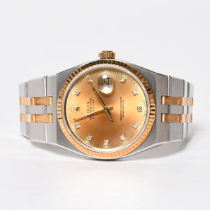 ROLEX datejust oyster quartz ロレックス デイトジャスト 腕時計 17013G 重量約128.39g SS YG シャンパン文字盤 ダイヤ 美品 中古 4a009150