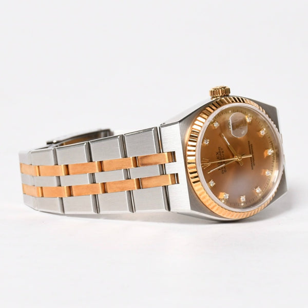ROLEX datejust oyster quartz ロレックス デイトジャスト 腕時計 17013G 重量約128.39g SS YG シャンパン文字盤 ダイヤ 美品 中古 4a009150