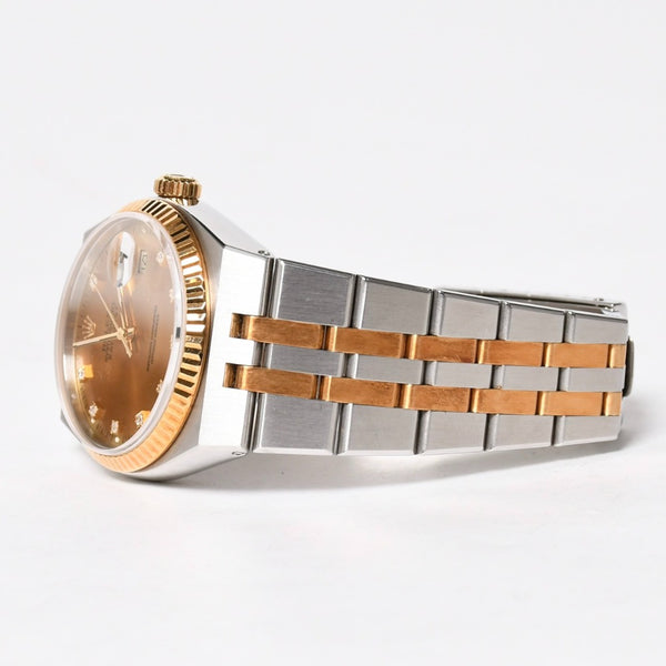 ROLEX datejust oyster quartz ロレックス デイトジャスト 腕時計 17013G 重量約128.39g SS YG シャンパン文字盤 ダイヤ 美品 中古 4a009150