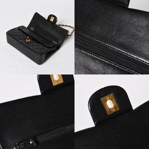 極美品 CHANEL シャネル ショルダーバッグ クラシックフラップ スモールチェーン 2番台 ブラック ゴールド金具 ココマーク 中古 4a009167
