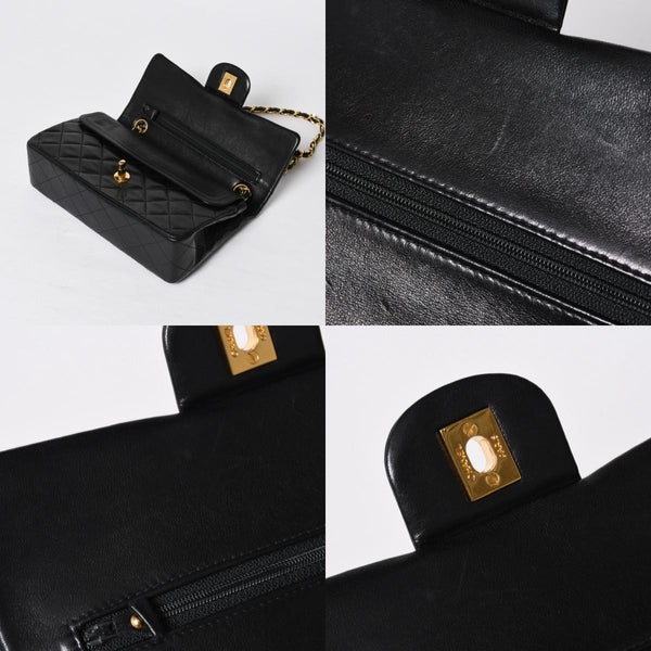 極美品 CHANEL シャネル ショルダーバッグ クラシックフラップ スモールチェーン 2番台 ブラック ゴールド金具 ココマーク 中古 4a009167