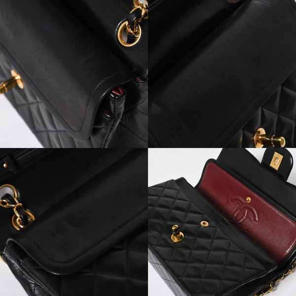 極美品 CHANEL シャネル ショルダーバッグ クラシックフラップ スモールチェーン 2番台 ブラック ゴールド金具 ココマーク 中古 4a009167