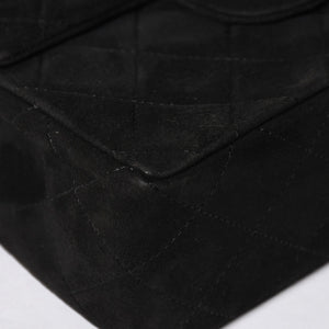 極美品 CHANEL シャネル MINI SQUARE 17 ミニスクエア 17 CHAIN SHOULDER BAG チェーンショルダーバッグ ブラック スウェード ゴールド金具 1番台 中古 4a009152