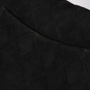 極美品 CHANEL シャネル MINI SQUARE 17 ミニスクエア 17 CHAIN SHOULDER BAG チェーンショルダーバッグ ブラック スウェード ゴールド金具 1番台 中古 4a009152